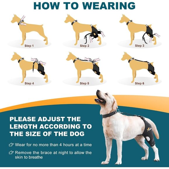 Dog Knee Brace for Torn ACL Hind Leg Hot/Cold Compress patella dislocation Left - Picture 6 of 6